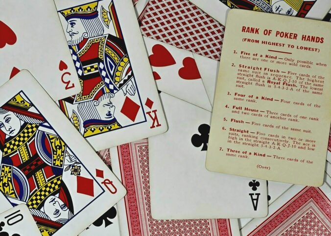 Playing cards and poker hand ranking guide